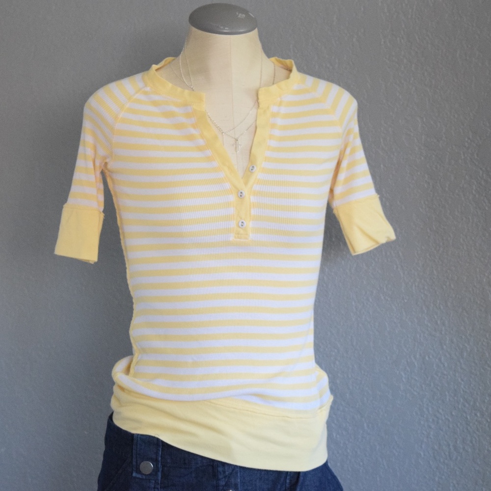 Energie Banana Cream Stripped top